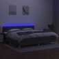 vidaXL Cama box spring con colchón y LED tela gris oscuro 200x200 cm vidaXL Cama box spring con colchón y LED tela gris oscuro 200x200 cm
