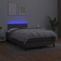 vidaXL Cama box spring colchón y LED cuero sintético gris 120x200 cm vidaXL Cama box spring colchón y LED cuero sintético gris 120x200 cm