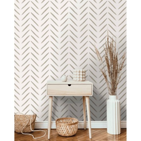 DUTCH WALLCOVERINGS Papel pintado Chevron gris taupe