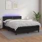 vidaXL Cama box spring colchón y LED cuero sintético negro 140x190 cm vidaXL Cama box spring colchón y LED cuero sintético negro 140x190 cm