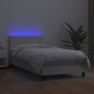 vidaXL Cama box spring colchón y LED cuero sintético blanco 100x200 cm vidaXL Cama box spring colchón y LED cuero sintético blanco 100x200 cm