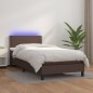 vidaXL Cama box spring colchón y LED cuero sintético marrón 100x200 cm vidaXL Cama box spring colchón y LED cuero sintético marrón 100x200 cm