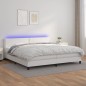 vidaXL Cama box spring colchón y LED cuero sintético blanco 200x200 cm vidaXL Cama box spring colchón y LED cuero sintético blanco 200x200 cm