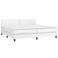 vidaXL Cama box spring colchón y LED cuero sintético blanco 200x200 cm vidaXL Cama box spring colchón y LED cuero sintético blanco 200x200 cm