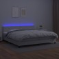 vidaXL Cama box spring colchón y LED cuero sintético blanco 200x200 cm vidaXL Cama box spring colchón y LED cuero sintético blanco 200x200 cm