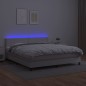 vidaXL Cama box spring colchón y LED cuero sintético blanco 180x200 cm vidaXL Cama box spring colchón y LED cuero sintético blanco 180x200 cm
