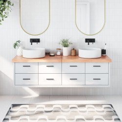 vidaXL Encimera baño madera maciza tratada marrón claro 180x40x(2-6)cm
