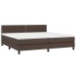 vidaXL Cama box spring colchón y LED cuero sintético marrón 200x200 cm vidaXL Cama box spring colchón y LED cuero sintético marrón 200x200 cm