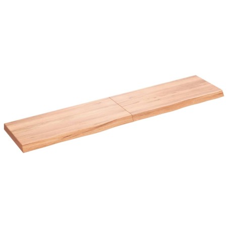 vidaXL Encimera baño madera maciza tratada marrón claro 180x40x(2-6)cm