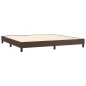 vidaXL Cama box spring colchón y LED cuero sintético marrón 200x200 cm vidaXL Cama box spring colchón y LED cuero sintético marrón 200x200 cm