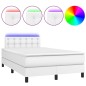 vidaXL Cama box spring colchón y LED cuero sintético blanco 120x200 cm vidaXL Cama box spring colchón y LED cuero sintético blanco 120x200 cm