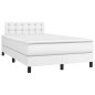 vidaXL Cama box spring colchón y LED cuero sintético blanco 120x200 cm vidaXL Cama box spring colchón y LED cuero sintético blanco 120x200 cm
