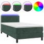vidaXL Cama box spring colchón y LED terciopelo verde oscuro 90x190 cm vidaXL Cama box spring colchón y LED terciopelo verde oscuro 90x190 cm