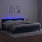 vidaXL Cama box spring colchón y LED terciopelo azul oscuro 200x200 cm vidaXL Cama box spring colchón y LED terciopelo azul oscuro 200x200 cm