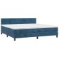 vidaXL Cama box spring colchón y LED terciopelo azul oscuro 200x200 cm vidaXL Cama box spring colchón y LED terciopelo azul oscuro 200x200 cm