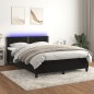 vidaXL Cama box spring colchón y LED terciopelo negro 140x200 cm vidaXL Cama box spring colchón y LED terciopelo negro 140x200 cm