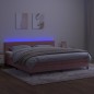 vidaXL Cama box spring colchón y LED terciopelo rosa 200x200 cm vidaXL Cama box spring colchón y LED terciopelo rosa 200x200 cm