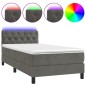vidaXL Cama box spring colchón y LED terciopelo gris oscuro 80x200 cm vidaXL Cama box spring colchón y LED terciopelo gris oscuro 80x200 cm