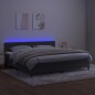 vidaXL Cama box spring colchón y LED terciopelo gris oscuro 200x200 cm vidaXL Cama box spring colchón y LED terciopelo gris oscuro 200x200 cm
