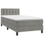 vidaXL Cama box spring colchón y LED terciopelo gris claro 80x200 cm vidaXL Cama box spring colchón y LED terciopelo gris claro 80x200 cm