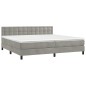 vidaXL Cama box spring colchón y LED terciopelo gris claro 200x200 cm vidaXL Cama box spring colchón y LED terciopelo gris claro 200x200 cm