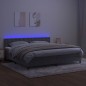 vidaXL Cama box spring colchón y LED terciopelo gris claro 200x200 cm vidaXL Cama box spring colchón y LED terciopelo gris claro 200x200 cm