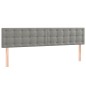 vidaXL Cama box spring colchón y LED terciopelo gris claro 200x200 cm vidaXL Cama box spring colchón y LED terciopelo gris claro 200x200 cm