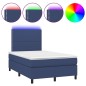 vidaXL Cama box spring con colchón y LED tela azul 120x200 cm vidaXL Cama box spring con colchón y LED tela azul 120x200 cm