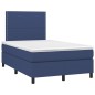 vidaXL Cama box spring con colchón y LED tela azul 120x200 cm vidaXL Cama box spring con colchón y LED tela azul 120x200 cm