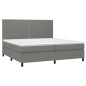 vidaXL Cama box spring colchón y luces LED tela gris claro 200x200 cm vidaXL Cama box spring colchón y luces LED tela gris claro 200x200 cm