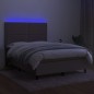 vidaXL Cama box spring colchón y luces LED tela gris taupe 140x190 cm vidaXL Cama box spring colchón y luces LED tela gris taupe 140x190 cm