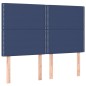 vidaXL Cama box spring colchón y luces LED tela azul 140x200 cm
