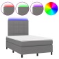 vidaXL Cama box spring con colchón y LED tela gris oscuro 120x200 cm vidaXL Cama box spring con colchón y LED tela gris oscuro 120x200 cm
