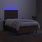 vidaXL Cama box spring con colchón y LED tela marrón oscuro 120x200 cm vidaXL Cama box spring con colchón y LED tela marrón oscuro 120x200 cm