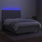 vidaXL Cama box spring colchón y luces LED tela gris claro 140x190 cm vidaXL Cama box spring colchón y luces LED tela gris claro 140x190 cm