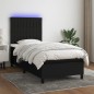 vidaXL Cama box spring colchón y luces LED tela negro 90x190 cm vidaXL Cama box spring colchón y luces LED tela negro 90x190 cm