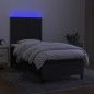 vidaXL Cama box spring colchón y luces LED tela negro 90x190 cm vidaXL Cama box spring colchón y luces LED tela negro 90x190 cm