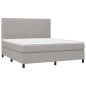 vidaXL Cama box spring colchón y luces LED tela gris claro 180x200 cm vidaXL Cama box spring colchón y luces LED tela gris claro 180x200 cm
