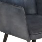 vidaXL Sillón orejero con reposapiés cuero auténtico gris vidaXL Sillón orejero con reposapiés cuero auténtico gris