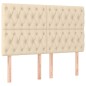 vidaXL Cama box spring colchón y luces LED tela crema 140x190 cm vidaXL Cama box spring colchón y luces LED tela crema 140x190 cm