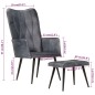 vidaXL Sillón orejero con reposapiés cuero auténtico gris vidaXL Sillón orejero con reposapiés cuero auténtico gris