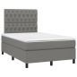 vidaXL Cama box spring con colchón y LED tela gris oscuro 120x200 cm vidaXL Cama box spring con colchón y LED tela gris oscuro 120x200 cm