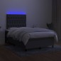 vidaXL Cama box spring con colchón y LED tela gris oscuro 120x200 cm vidaXL Cama box spring con colchón y LED tela gris oscuro 120x200 cm
