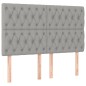 vidaXL Cama box spring colchón y luces LED tela gris claro 140x190 cm