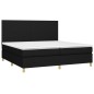 vidaXL Cama box spring colchón y luces LED tela negro 200x200 cm vidaXL Cama box spring colchón y luces LED tela negro 200x200 cm