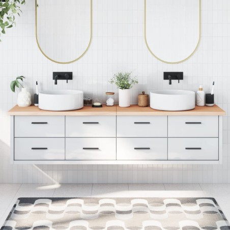 vidaXL Encimera de baño madera maciza sin tratar 200x40x(2-4) cm