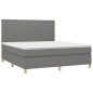 vidaXL Cama box spring colchón y luces LED tela gris oscuro 160x200 cm vidaXL Cama box spring colchón y luces LED tela gris oscuro 160x200 cm