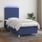 vidaXL Cama box spring colchón y luces LED tela azul 80x200 cm vidaXL Cama box spring colchón y luces LED tela azul 80x200 cm