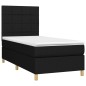 vidaXL Cama box spring colchón y luces LED tela negro 90x200 cm vidaXL Cama box spring colchón y luces LED tela negro 90x200 cm