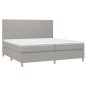 vidaXL Cama box spring con colchón tela y LED gris claro 200x200 cm vidaXL Cama box spring con colchón tela y LED gris claro 200x200 cm